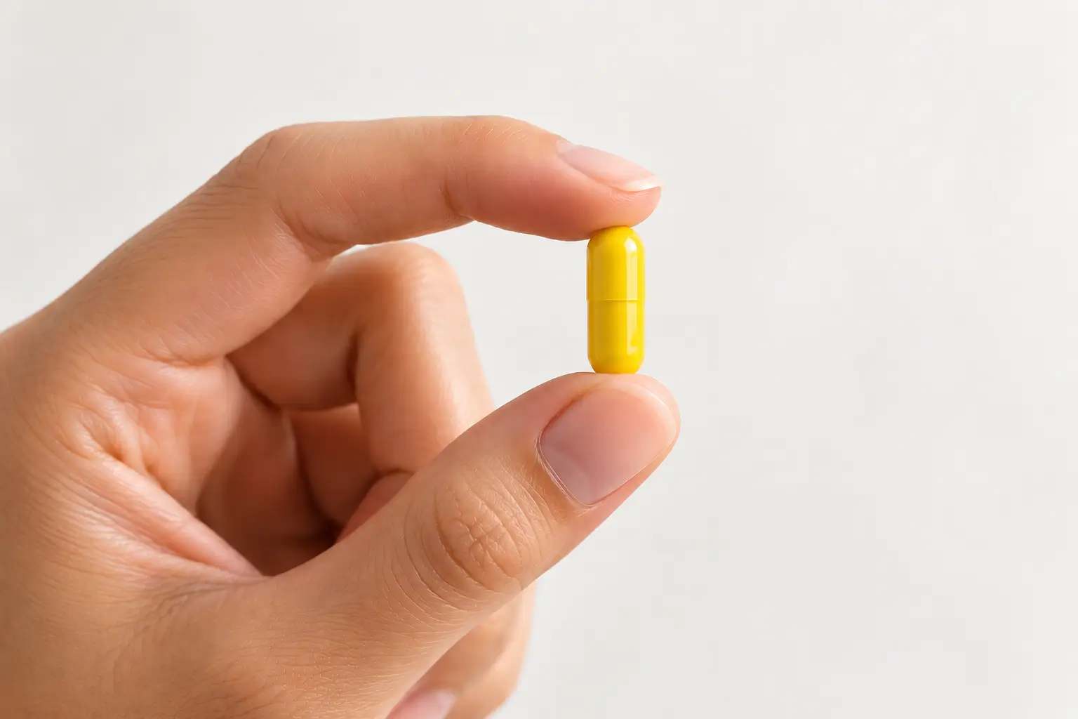 A single capsule held between two fingers